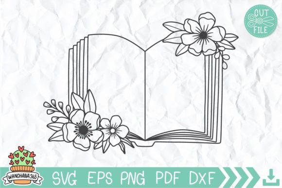 Books with Flowers Monogram: A Stylish Design for Book Lovers